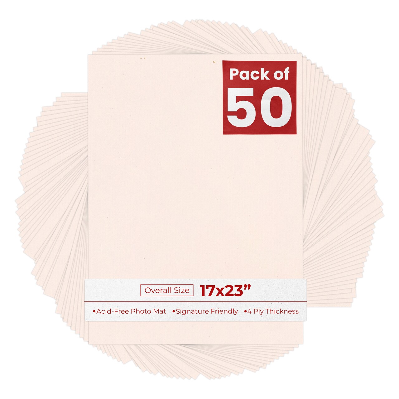 Oyster Bay Beige 17x23 Uncut Mat Board - Blank Sheets, No Opening